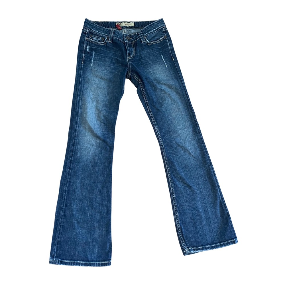 BKE Madison Low Rise Bootcut Jeans Medium Wash Distressed Size 27 x 31.5